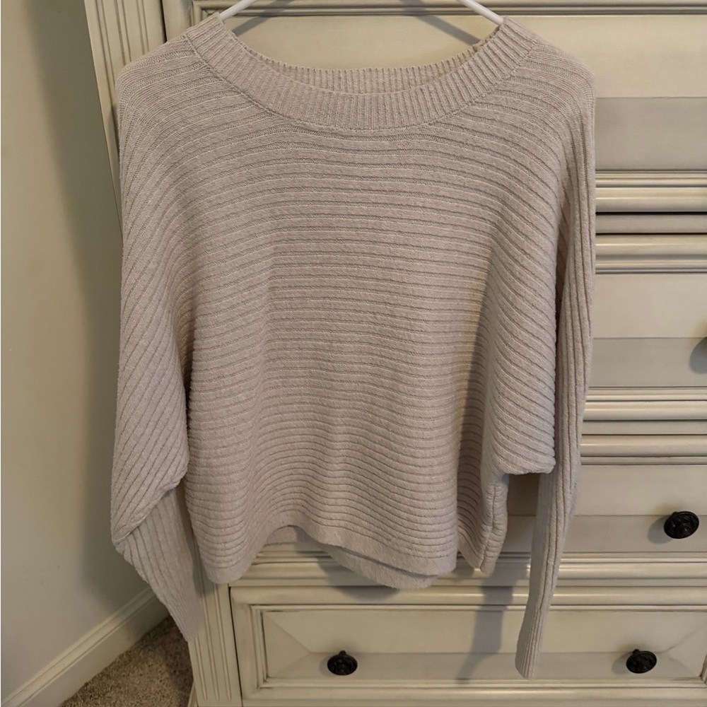 Pink Rose Soft Tan Ribbed Sweater